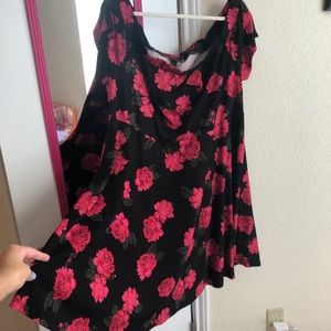 Torrid sz 3 floral off shoulder dress NWOT
